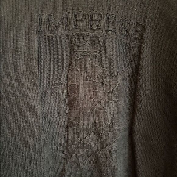 Vintage cotton knit crew neck with impress crest black - Picture 2 of 7